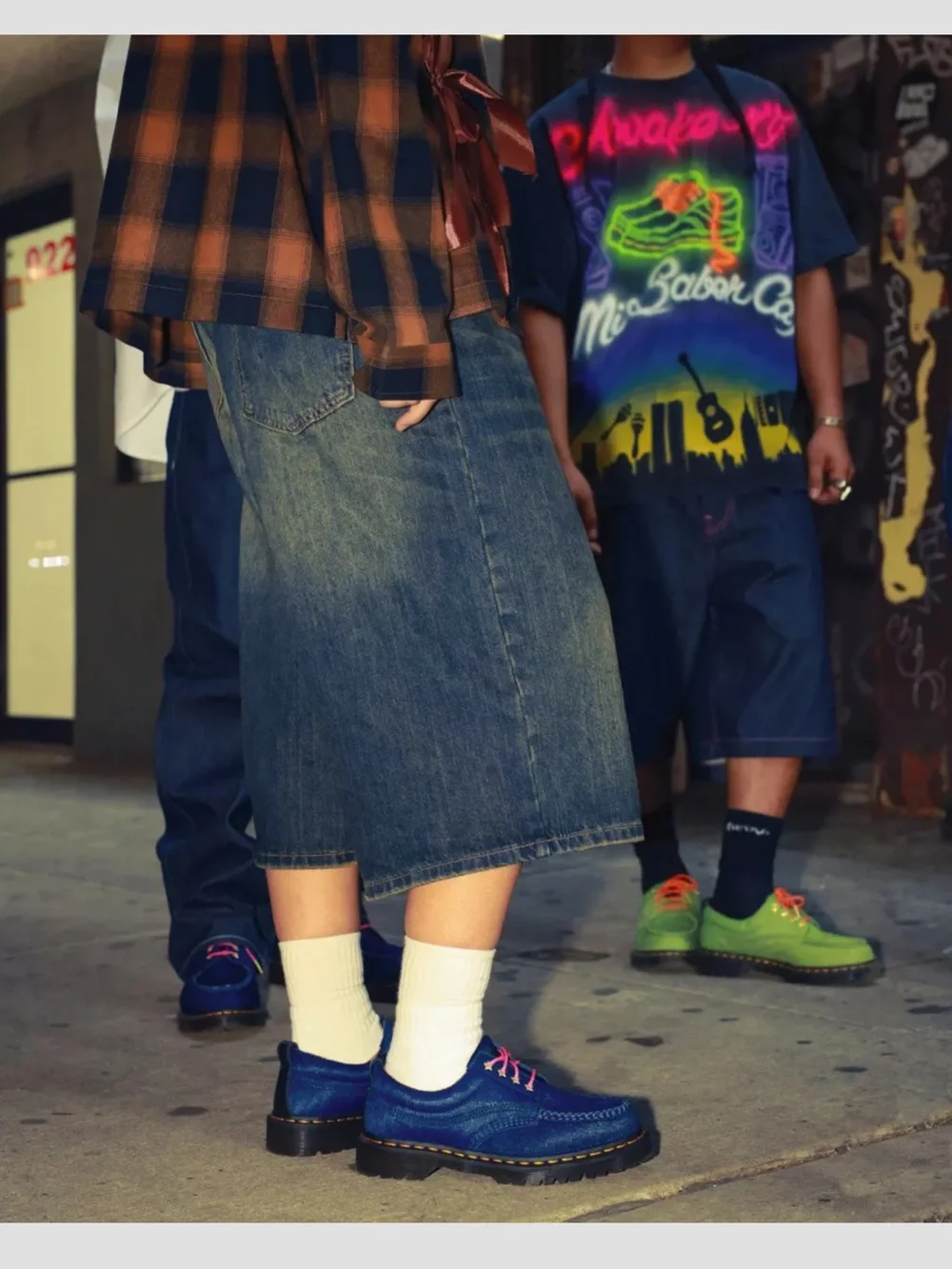 Dr. Martens x Awake Lowell Hair-On Moc Toe Navy US‎ 7 EUC